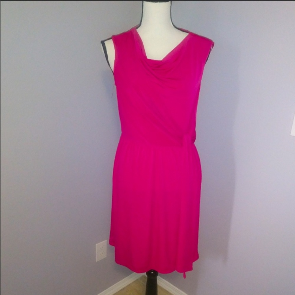 Motherhood Maternity pink cowl neck dress